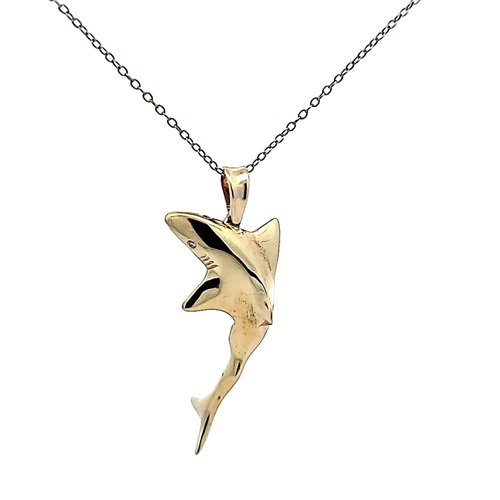 Shark gold clearance pendant