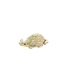 18K Yellow Gold 27mm Hedgehog Pendant w/ Diamond Accent Eyes