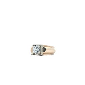 12K Yellow Gold Ring w/ 1.32CT SI-2, H-1, Excellent Cut Round Brilliant Cut Diamond